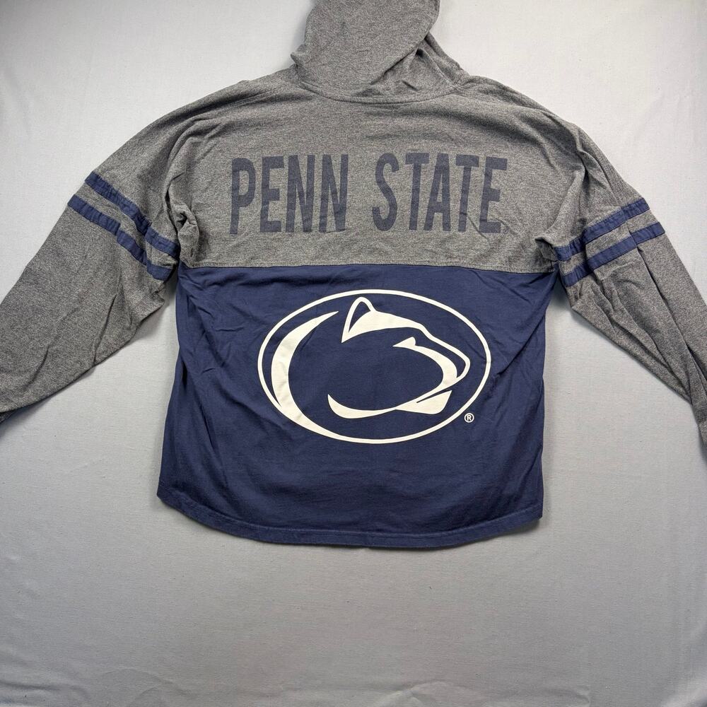 Women's Penn State Hooded Long Sleeve Shirt XL Colorblock PSU Hoodie Loose Fit - Picture 4 of 4